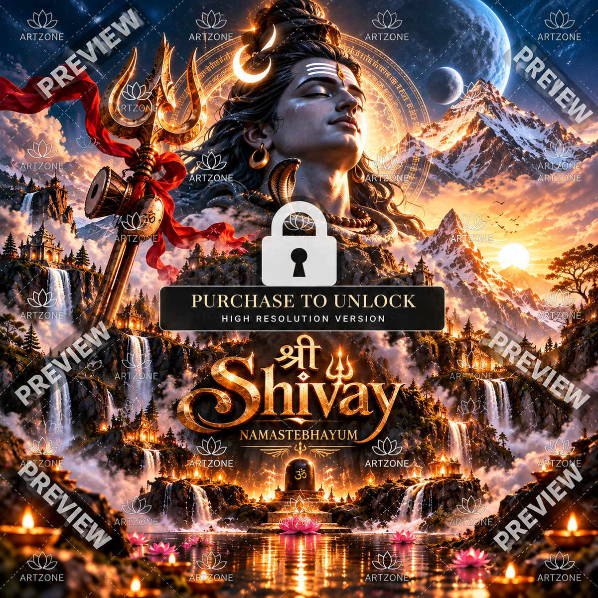 🔱 Shri Shivay Namastebhayum – Divine Spiritual Artwork